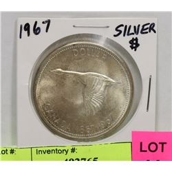 1967 CANADIAN SILVER ONE DOLLAR COIN