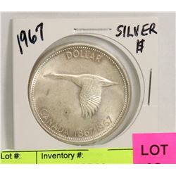 1967 CANADIAN SILVER ONE DOLLAR COIN