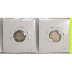 1891 VICTORIA 5 CENTS & 1907 EDWARD 5 CENTS