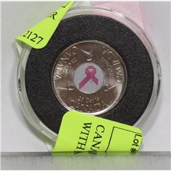 CANADIAN 2005  ENCASED QUARTER WITH BREAST CANCER