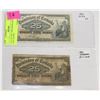 Image 1 : LOT OF TWO 1900 SHINPLASTER 25 CENT NOTES