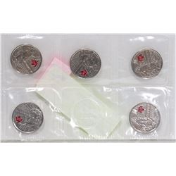 SET OF FIVE 2013 CAD COLOURED QUARTERS