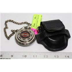HARLEY DAVIDSON POCKET WATCH WITH BELT POUCH