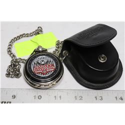 HARLEY DAVIDSON POCKET WATCH WITH BELT POUCH