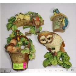 4 BOSSONS BIRD FIGURINES, MADE IN ENGLAND,  MOST