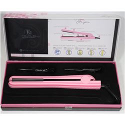 NEW ROYALE PRO PINK STRIPES HAIR STRAIGHTENER