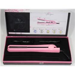 NEW ROYALE PRO PINK STRIPES HAIR STRAIGHTENER