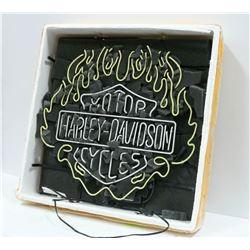 HARLEY DAVIDSON FLAMES NEON SIGN  22 X 22.5"