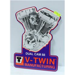 V-TWIN DUAL CAM 88 METAL SIGN 16" X 23"