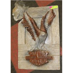 CERAMIC HARLEY DAVIDSON SIGN, SOME DAMAGE