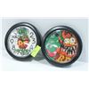 Image 1 : PAIR OF RAT FINK CLOCKS  9" DIAMETER