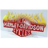 Image 1 : HARLEY DAVIDSON METAL FLAMES SIGN  26" X 15"