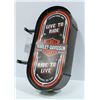 Image 1 : HARLEY DAVIDSON LIGHT-UP OVAL FLANGE  METAL SIGN
