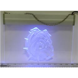 BULL DOG FACE LIGHT-UP SIGN 12" X 8"