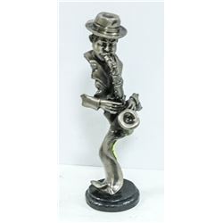 12" PEWTER JAZZ SAX PLAYER UNIQUE CUTOUT