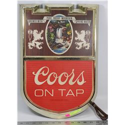 VINTAGE COORS ON TAP LIGHT UP BEER DISPLAY