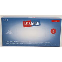DISTECH CLEAR VINYL MEDIAL EXAMINATION GLOVES