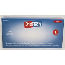 DISTECH CLEAR VINYL MEDIAL EXAMINATION GLOVES