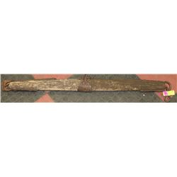 ANTIQUE HORSE YOKE - METAL / WOOD RUSTIC PRIMITIVE