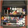 Image 1 : TOOLBOX FULL OF HOBBY /CRAFTS PAINTS, BRUSHES, ETC