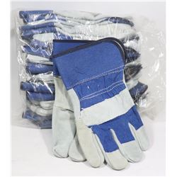 BUNDLE OF 12 WORK GLOVES, LEATHER PALM