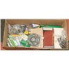 Image 1 : BOX OF ASSORTED SANDING WHEELS, DRILL BITS AND