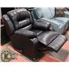 Image 2 : NEW BLACK LEATHERETTE RECLINING SOFA CHAIR