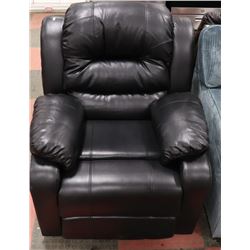 NEW BLACK LEATHERETTE RECLINING SOFA CHAIR
