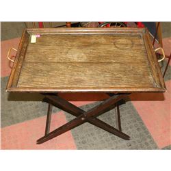 VINTAGE WOOD REMOVABLE SERVING TRAY 24 X 18 X 27