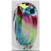 Image 1 : RAINBOW ARTGLASS VASE  9.5" TALL