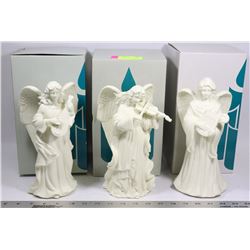 SET OF 3 PARTY LIGHT ANGELS 10" TALL