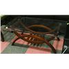 Image 1 : GLASS AND WOOD COFFEE TABLE  48" X 28" X 18"
