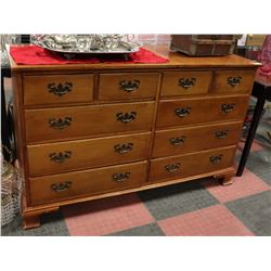 ESTATE 10 DRAWER WOOD DRESSER 56" X 20" 35"