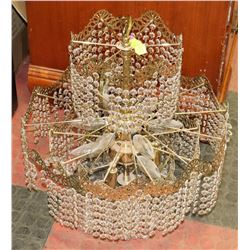 CHANDELIER LOADED WITH CRYSTAL 18" TALL