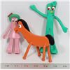 Image 1 : BAG WITH 3 VINTAGE GUMBY TOYS - GUMBY,