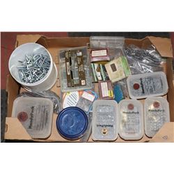 LARGE FLAT OF NEW ASSORTED HARDWARE,