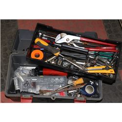 GREY HARD PLASTIC TOOLBOX WITH TRAY -