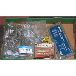 LARGE FLAT FULL OF NEW SORTED HARDWARE -