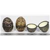 Image 1 : BOX WITH 3 DECORATIVE EGG SHAPED TRINKET