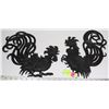Image 1 : PAIR OF METAL ROOSTER WALL DECOR PIECES