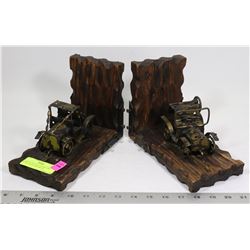 PAIR OF VINTAGE STEAM PUNK STYLE WOOD AND METAL