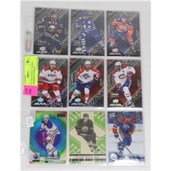 SHEET OF NHL HOCKEY CARDS WITH NUMBERED INSERTS