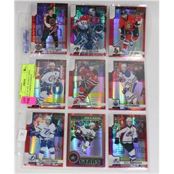 SHEET OF NHL HOCKEY CARDS WITH NUMBERED INSERTS