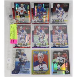 SHEET OF NHL HOCKEY CARDS WITH NUMBERED INSERTS