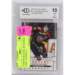 CONNOR MCDAVID PRE-ROOKIE CARD - GRADED 10