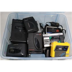 LOT OF ASSORTED WALKMANS AND ELECTRONICS