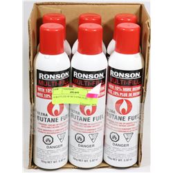 6 BOTTLES OF BUTAINE FUEL