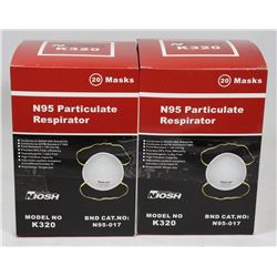 2 BOXES OF N95 RESPIRATORS