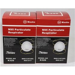 2 BOXES OF N95 RESPIRATORS