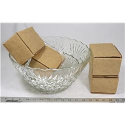 PUNCH BOWL WITH BASE & 4 CUPS